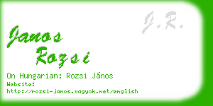 janos rozsi business card